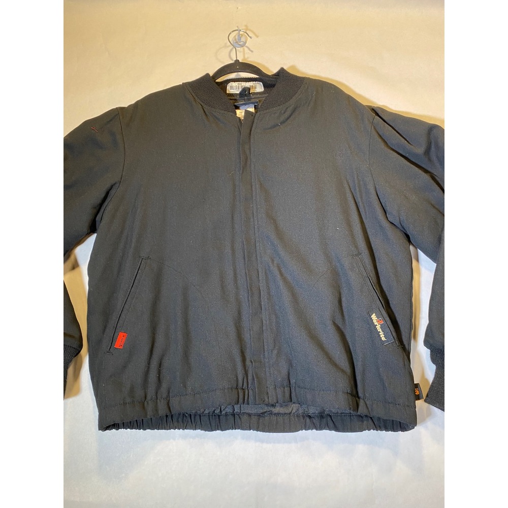Black Workrite Bomber Jacket Nomex Flame Resistant Vintage Large Regular Unisex